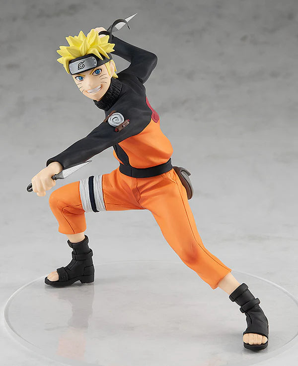 Naruto Uzumaki Pop Up Parade figure from Naruto Shippuden, wearing orange outfit and standing in determined pose.
