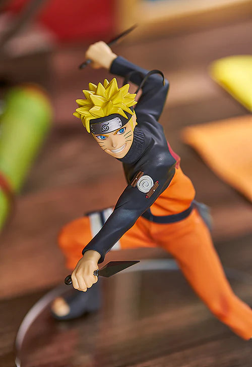 Naruto Uzumaki Pop Up Parade figure from Naruto Shippuden, wearing orange outfit and standing in determined pose.