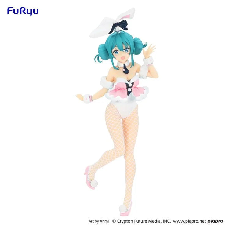 Hatsune Miku BiCute Bunnies White Rabbit Baby Pink figure with long twin-tails, pastel bunny outfit, and gentle expression.