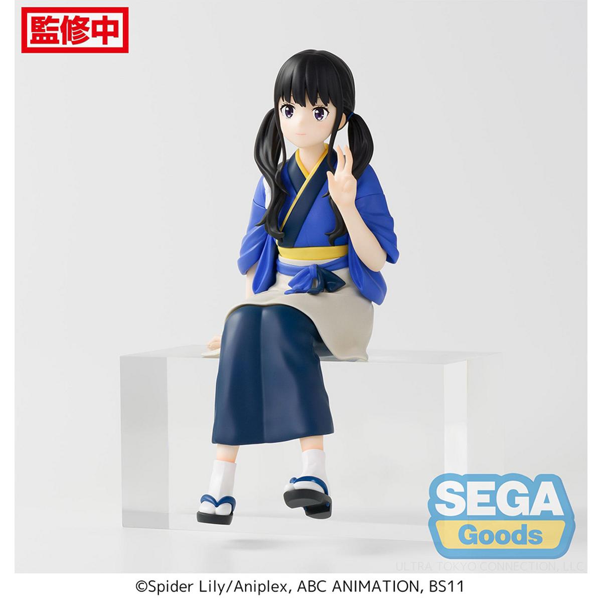 Takina Inoue figure from Lycoris Recoil, perching pose in casual attire with sharp sculpting.