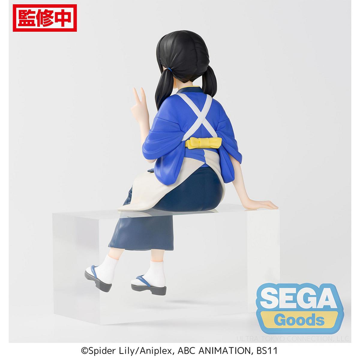Takina Inoue figure from Lycoris Recoil, perching pose in casual attire with sharp sculpting.