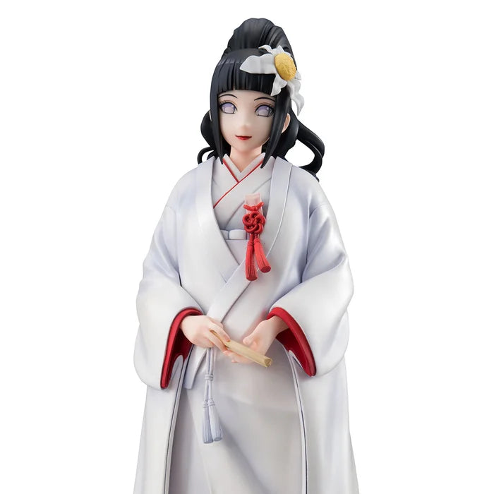 Hinata Hyuga Gals Series figure in wedding kimono with gentle smile.