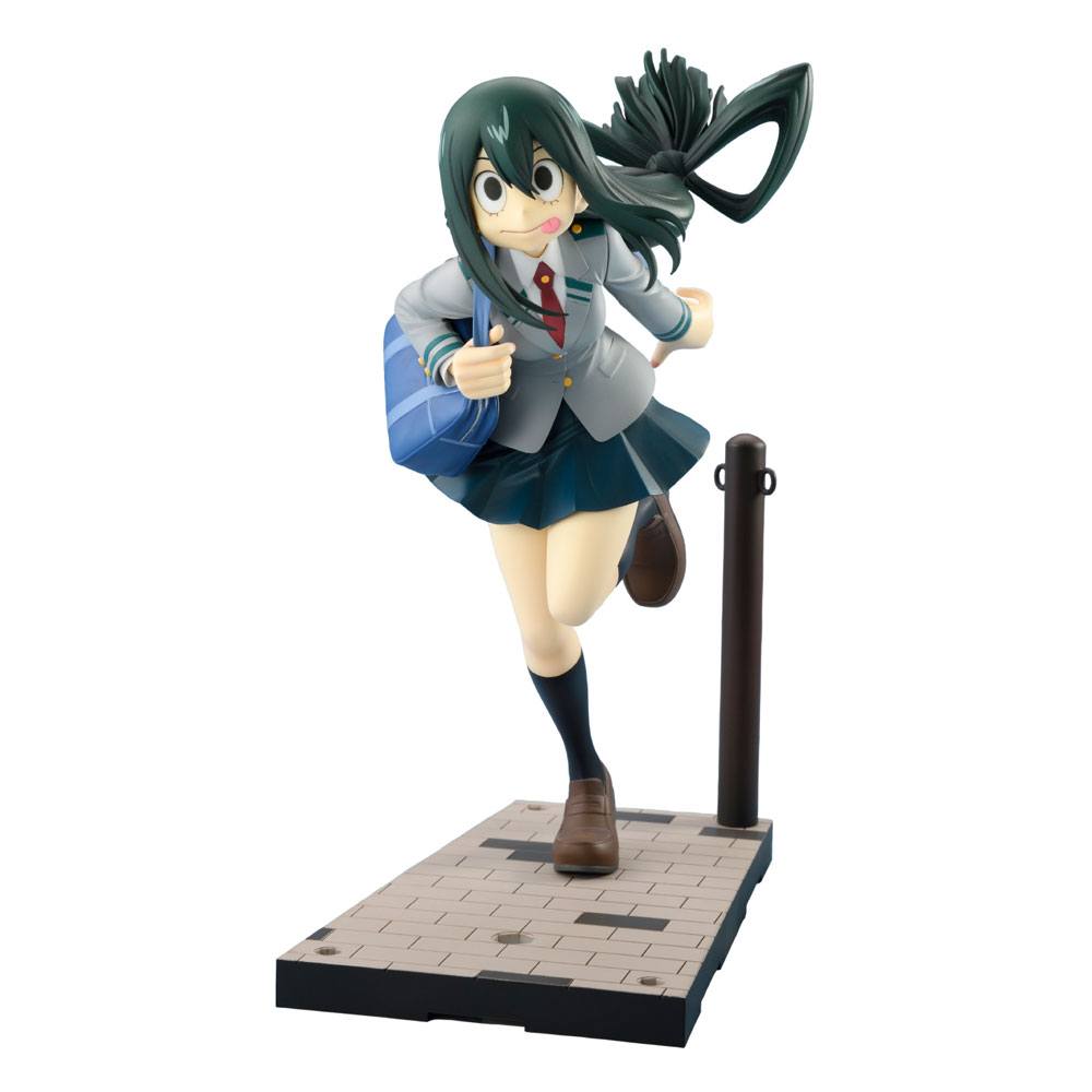 Tsuyu Asui figure in her school uniform with her hands on her hips, from My Hero Academia.