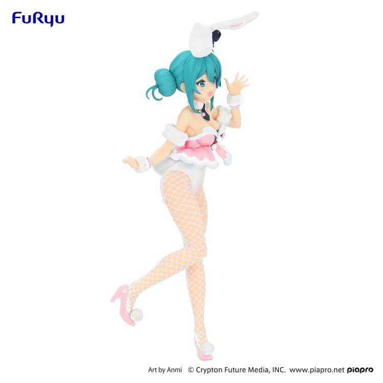 Hatsune Miku BiCute Bunnies White Rabbit Baby Pink figure with long twin-tails, pastel bunny outfit, and gentle expression.