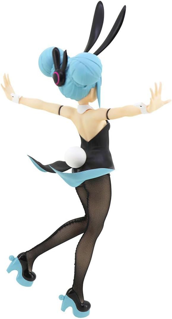 Hatsune Miku figure in black bunny outfit, long twin-tails and soft smile from BiCute Bunnies series.