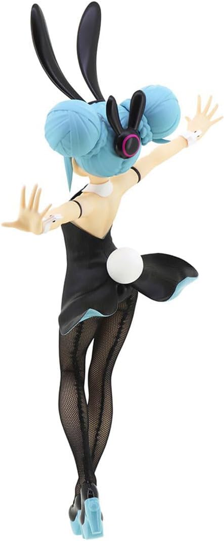 Hatsune Miku figure in black bunny outfit, long twin-tails and soft smile from BiCute Bunnies series.