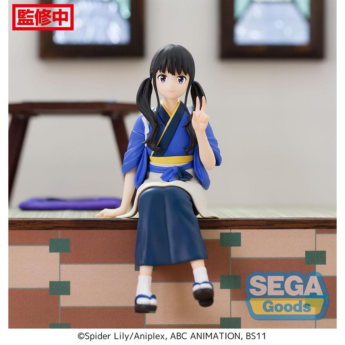 Takina Inoue figure from Lycoris Recoil, perching pose in casual attire with sharp sculpting.