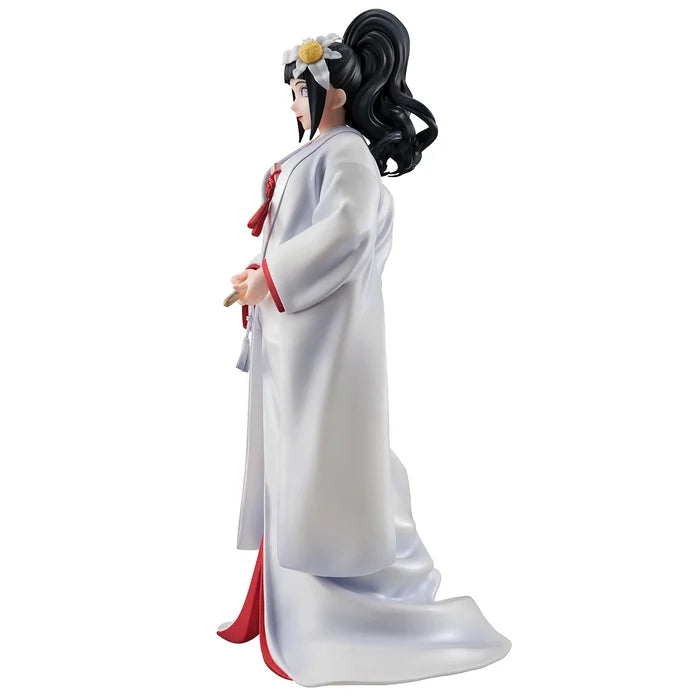 Hinata Hyuga Gals Series figure in wedding kimono with gentle smile.