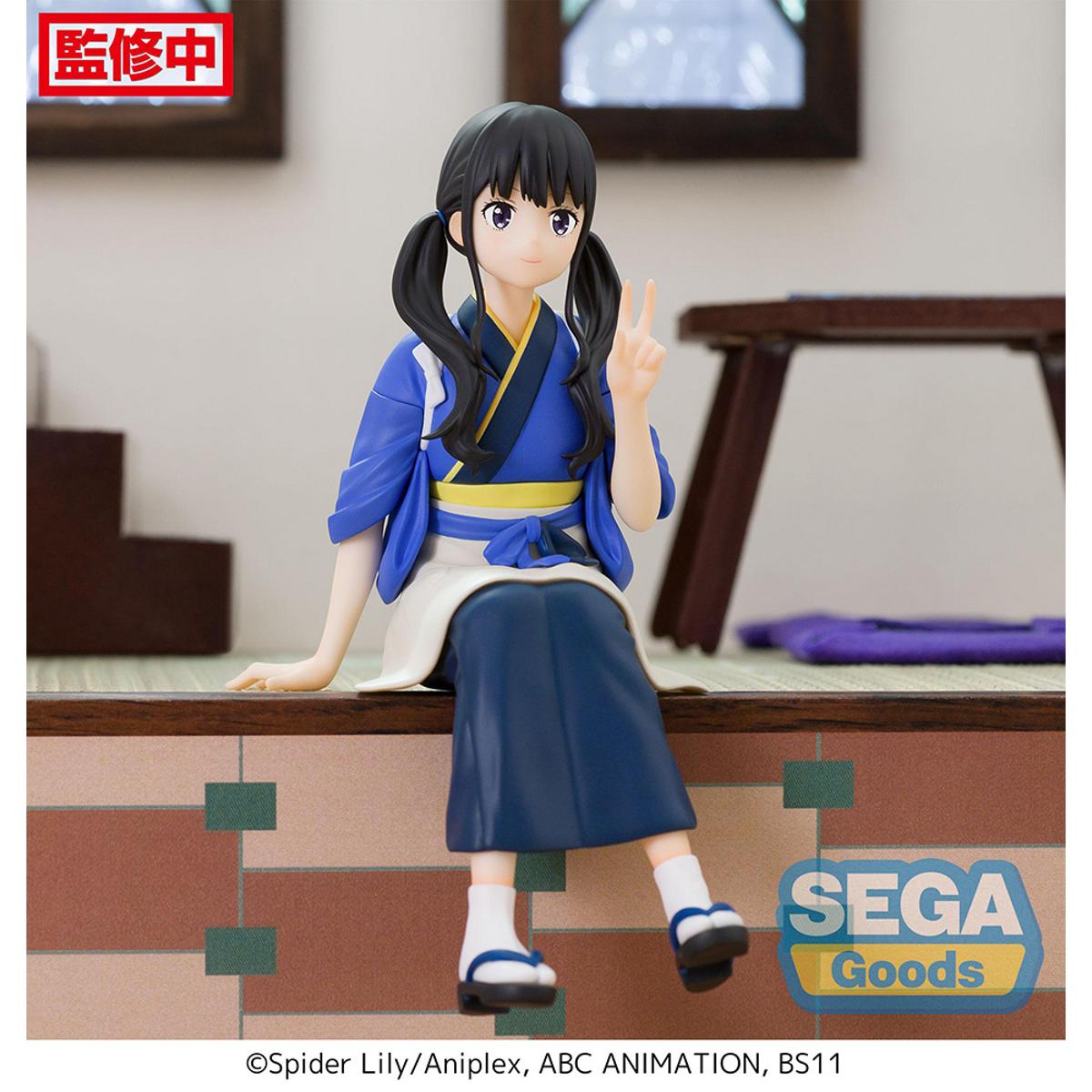 Takina Inoue figure from Lycoris Recoil, perching pose in casual attire with sharp sculpting.