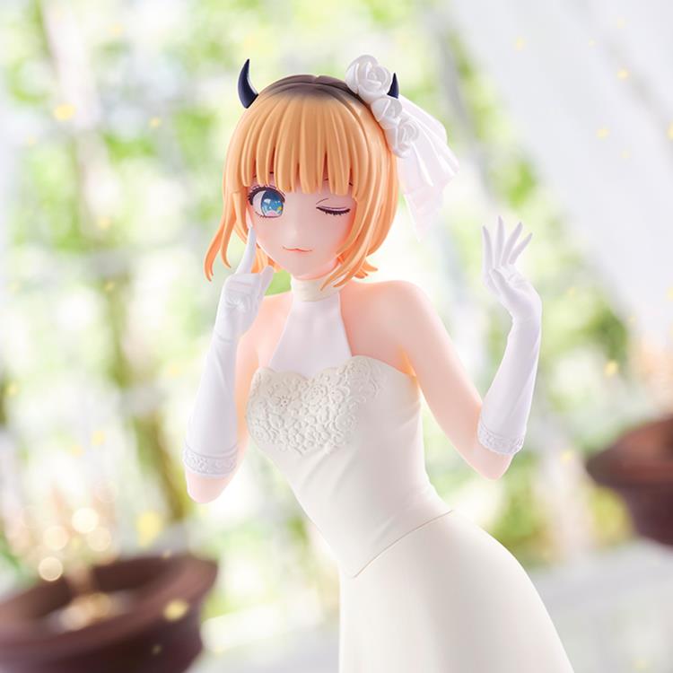 Mem-Cho wedding dress figure by Bandai, featuring soft colors and delicate bridal details.