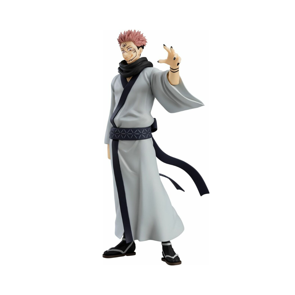 Jujutsu Kaisen POP UP PARADE Sukuna Figure by Good Smile Company, featuring Sukuna in a striking pose with detailed painted features, approximately 175mm tall with a display stand.