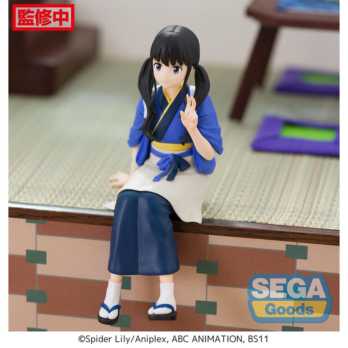 Takina Inoue figure from Lycoris Recoil, perching pose in casual attire with sharp sculpting.