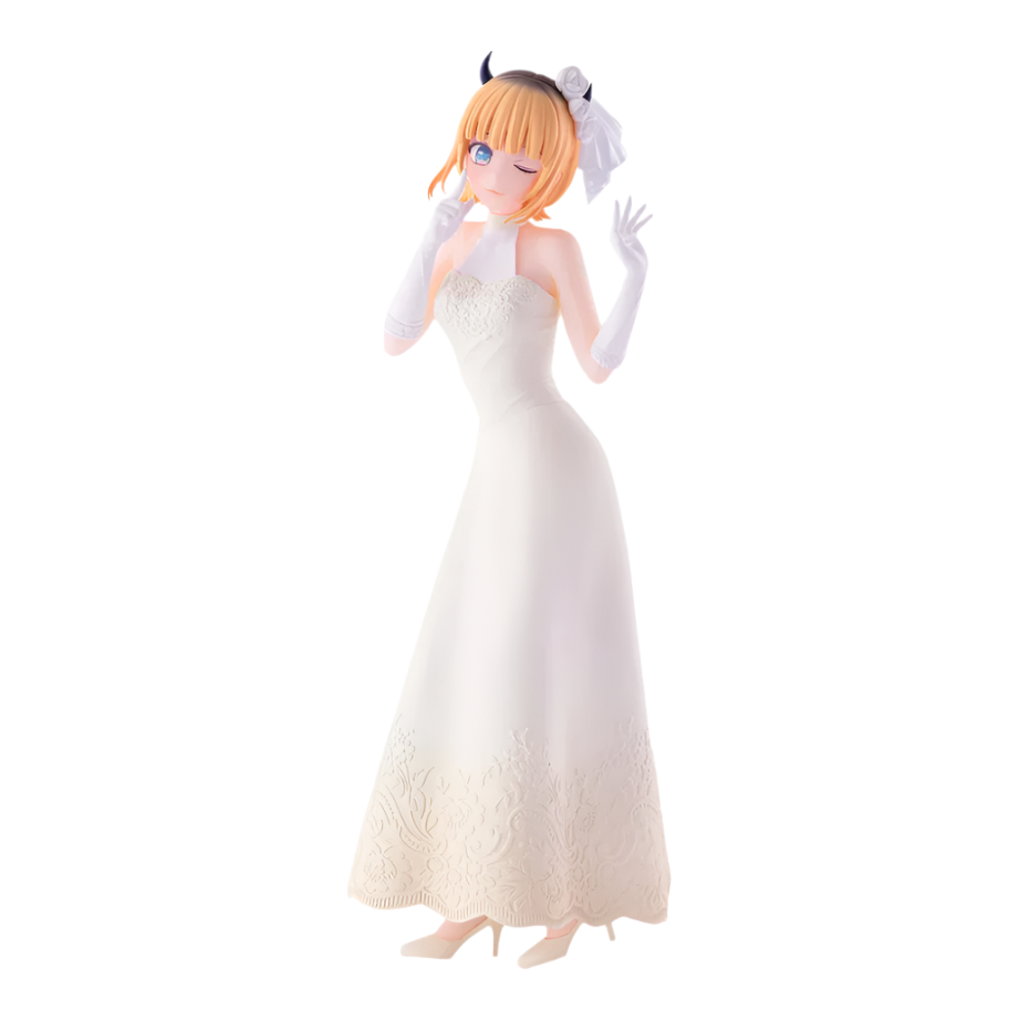 Mem-Cho wedding dress figure by Bandai, featuring soft colors and delicate bridal details.