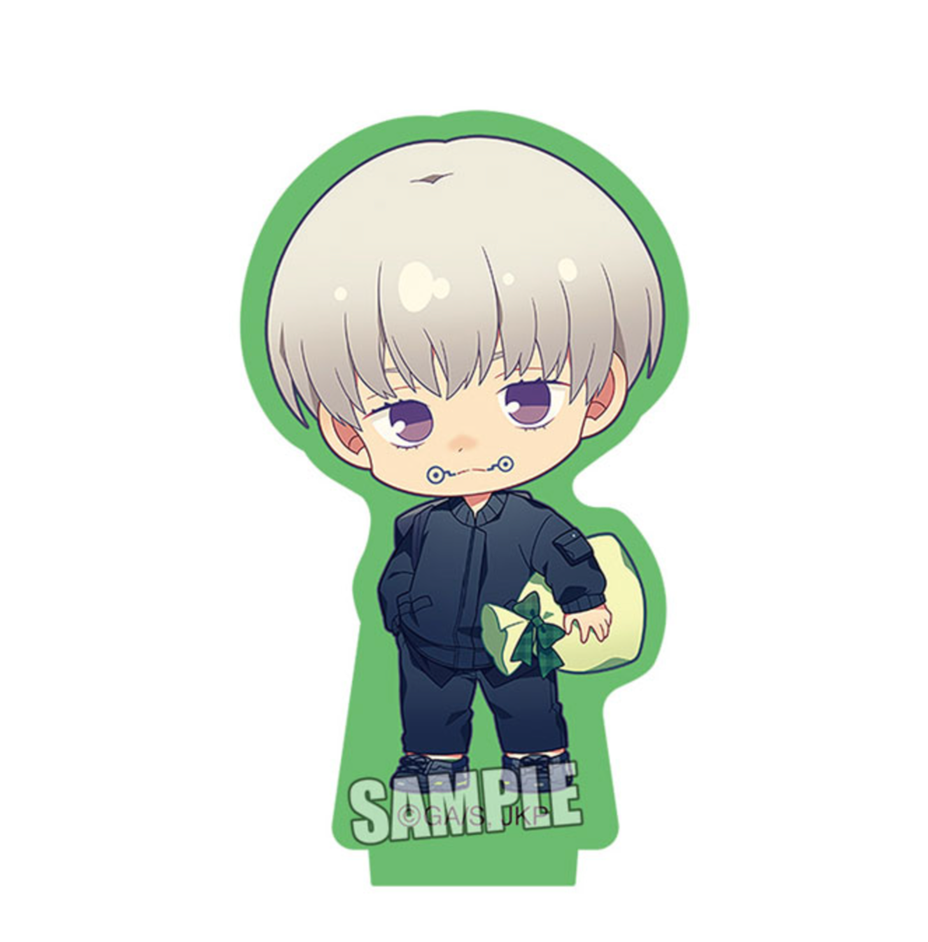 Jujutsu Kaisen Trading Mini Acrylic Stand Present Edition featuring chibi characters holding presents, high-quality acrylic design