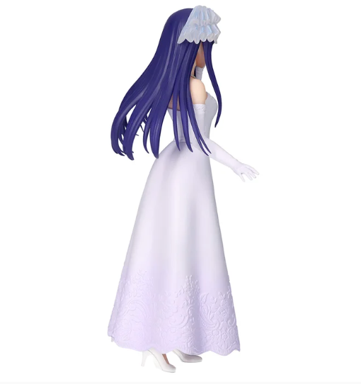 Ai from Oshi No Ko in a white wedding dress figure by Bandai, elegant and graceful design.