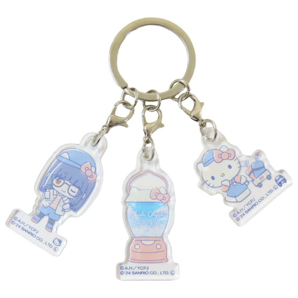 Laid-Back Camp SEASON3 × Sanrio - 3 Link Acrylic Keychain Series - Oogaki Chiaki × Hello Kitty -Mini Akihabara