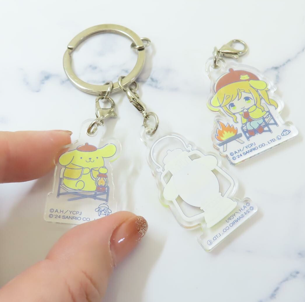 Laid-Back Camp SEASON3 × Sanrio - 3 Link Acrylic Keychain Series - Inuyama Aoi × Pompompurin -Mini Akihabara