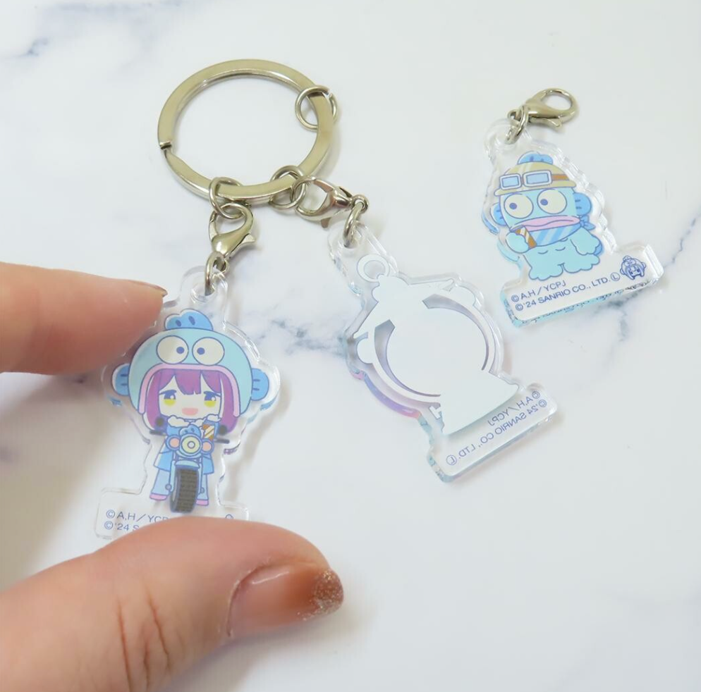 Laid-Back Camp SEASON3 × Sanrio - 3 Link Acrylic Keychain Series - Toki Ayano × Hangyodon -Mini Akihabara