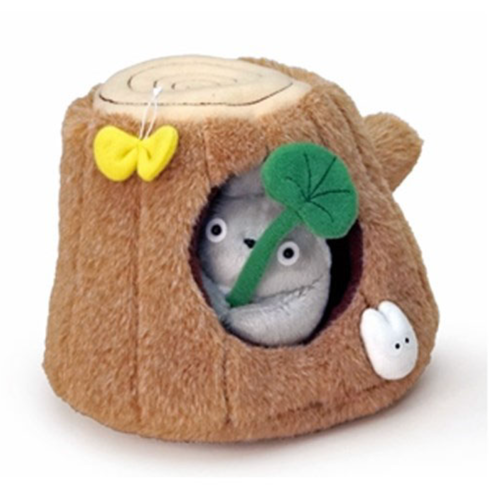 A tree stump house plush of Totoro from "My Neighbor Totoro" (Size S). Found at Mini Akihabara Huntington Beach.