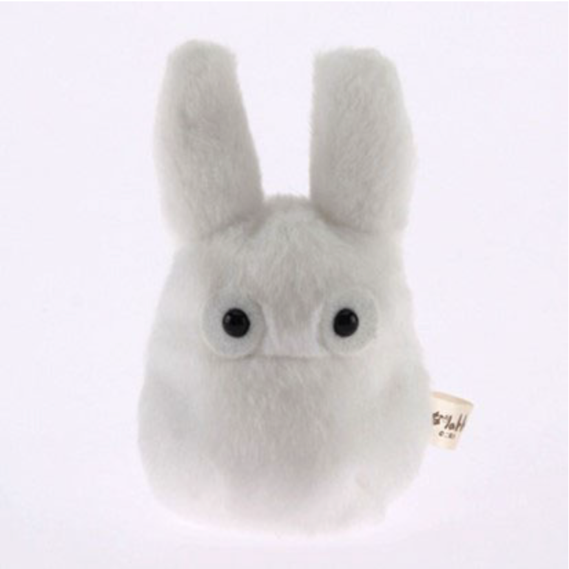A fluffy beanbag plush of Small Totoro from "My Neighbor Totoro." Found at Mini Akihabara Huntington Beach.
