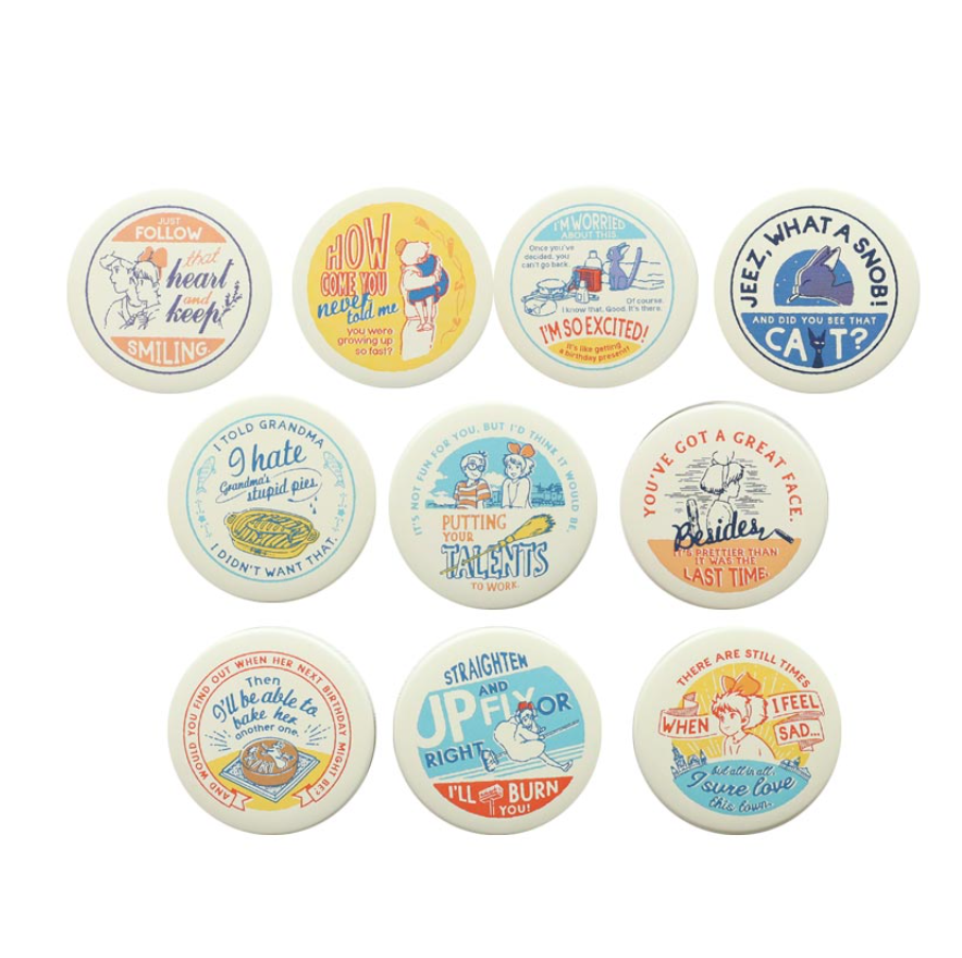 Ghibli - Kiki’s Delivery Service - Milk Cap Badge Collection,Kiki’s Delivery Service milk cap badge collection by Ghibli, assorted designs.