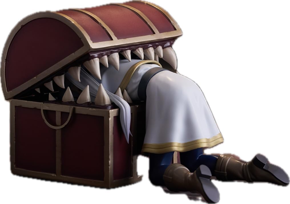 Luminasta figurine of Frieren emerging from a mimic chest – representing her character’s adventure and whimsical charm.