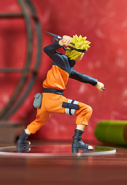 Naruto Uzumaki Pop Up Parade figure from Naruto Shippuden, wearing orange outfit and standing in determined pose.