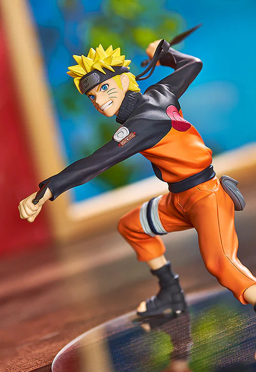 Naruto Uzumaki Pop Up Parade figure from Naruto Shippuden, wearing orange outfit and standing in determined pose.