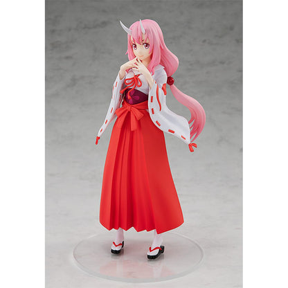 Shuna Pop Up Parade figure in traditional pink outfit, standing with hands together and calm expression.