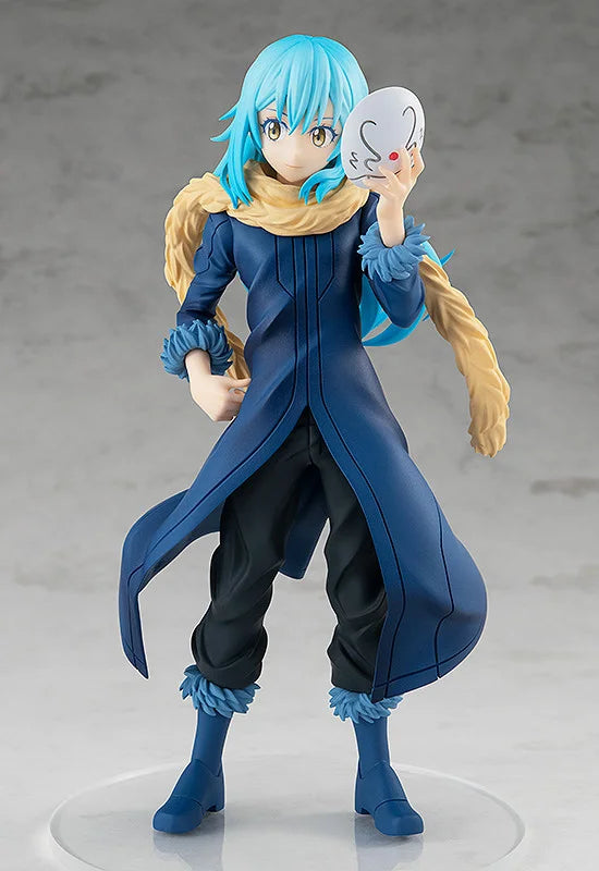 Rimuru Tempest Pop Up Parade figure in blue outfit, holding sword and smiling gently.