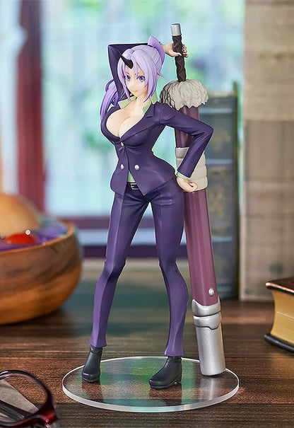 Shion Pop Up Parade figure in purple outfit, standing confidently with arms crossed.