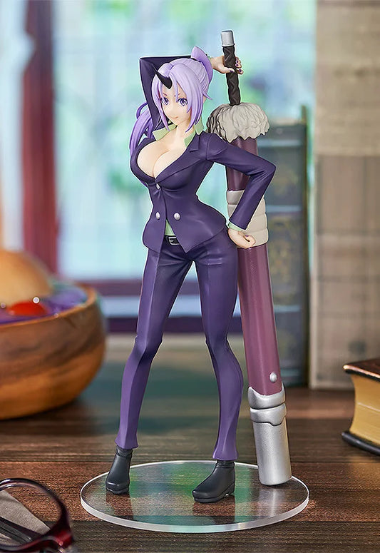 Shion Pop Up Parade figure in purple outfit, standing confidently with arms crossed.