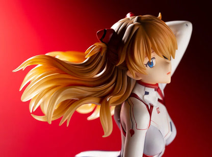 Asuka Langley 1/6 scale figure in white plugsuit from Evangelion: 3.0+1.0, with confident pose and detailed sculpt.