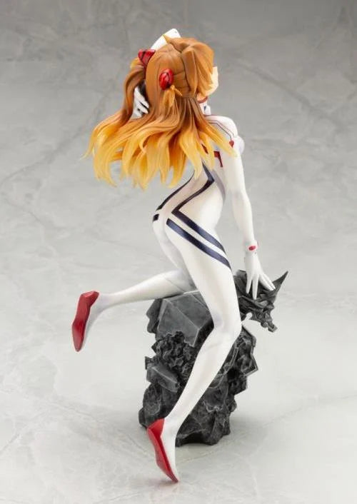 Asuka Langley 1/6 scale figure in white plugsuit from Evangelion: 3.0+1.0, with confident pose and detailed sculpt.
