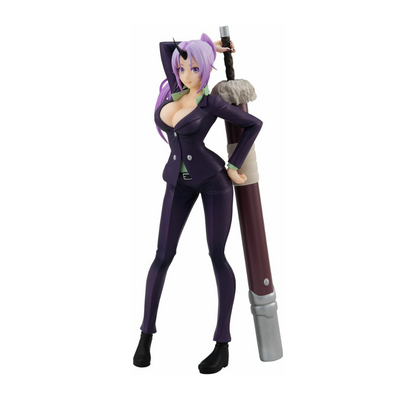 Shion Pop Up Parade figure in purple outfit, standing confidently with arms crossed.