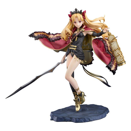 Ereshkigal 1/7 scale figure in her Lancer form, wearing ornate red and gold outfit with a graceful pose from Fate/Grand Order.