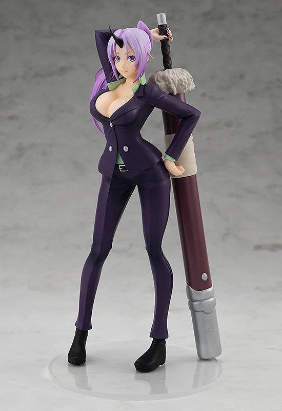 Shion Pop Up Parade figure in purple outfit, standing confidently with arms crossed.