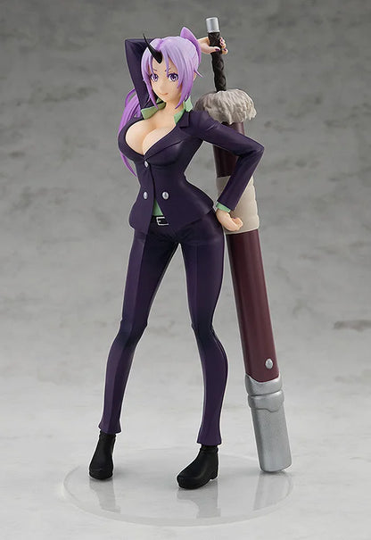Shion Pop Up Parade figure in purple outfit, standing confidently with arms crossed.