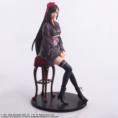 Tifa Lockhart Exotic Dress Ver. figure from FFVII Remake, wearing red slit dress and high heels with striking pose.