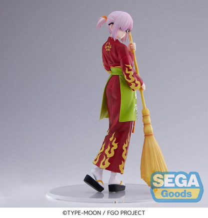 Mash Kyrielight SPM figure from Fate/Grand Order, posed with kimono and cleaning brush.
