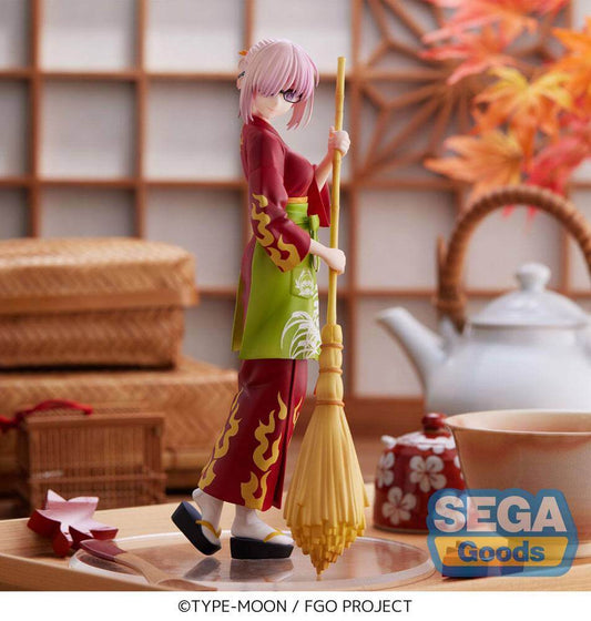 Mash Kyrielight SPM figure from Fate/Grand Order, posed with kimono and cleaning brush.