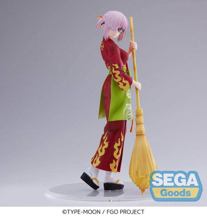 Mash Kyrielight SPM figure from Fate/Grand Order, posed with kimono and cleaning brush.
