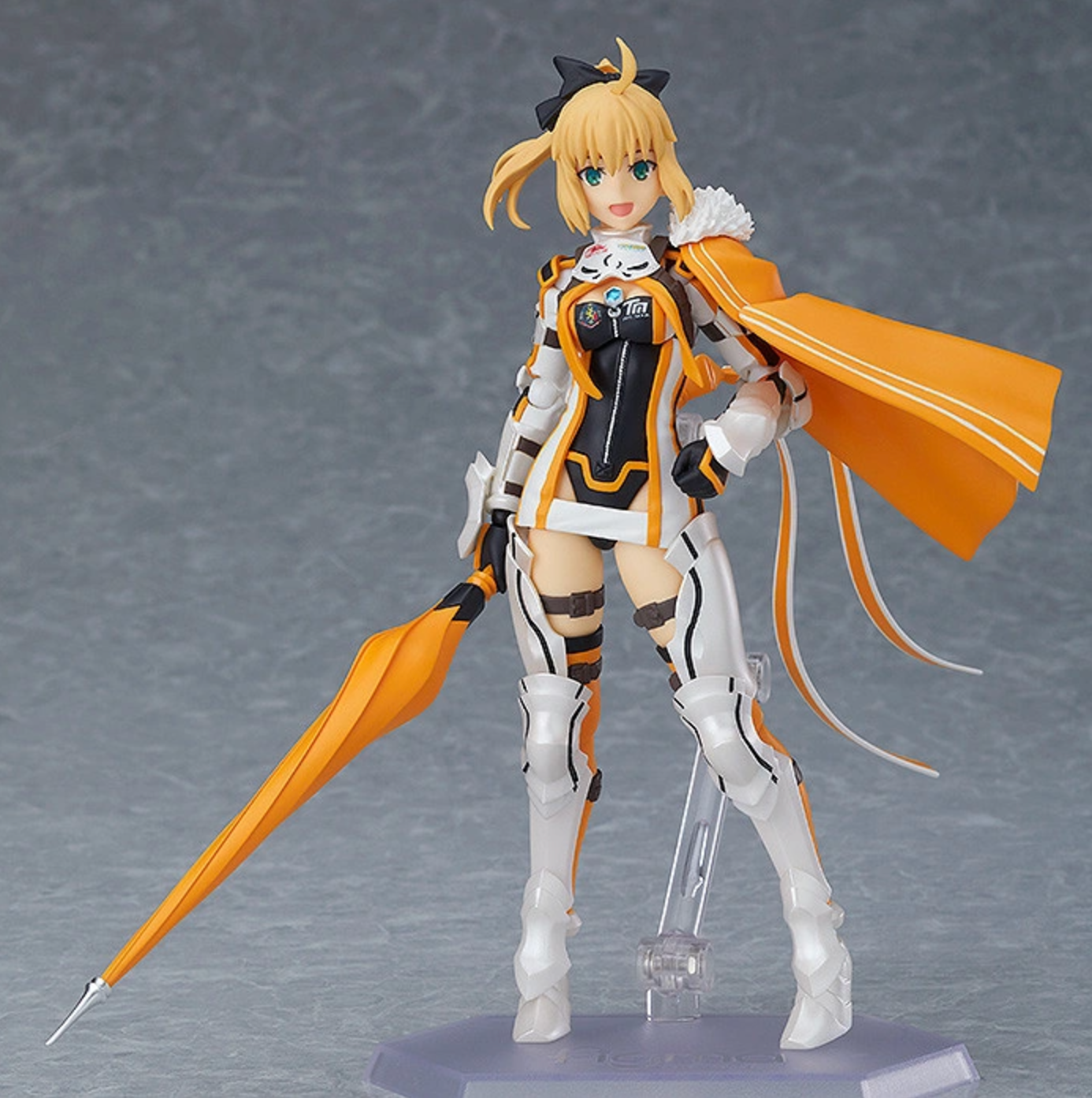 Figma Altria Pendragon in racing suit, articulated figure with alternate faces and accessories.

