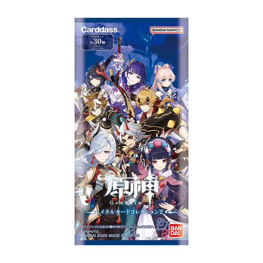 One booster pack from Genshin Impact Metal Card Collection Vol.2, featuring random metal trading card.