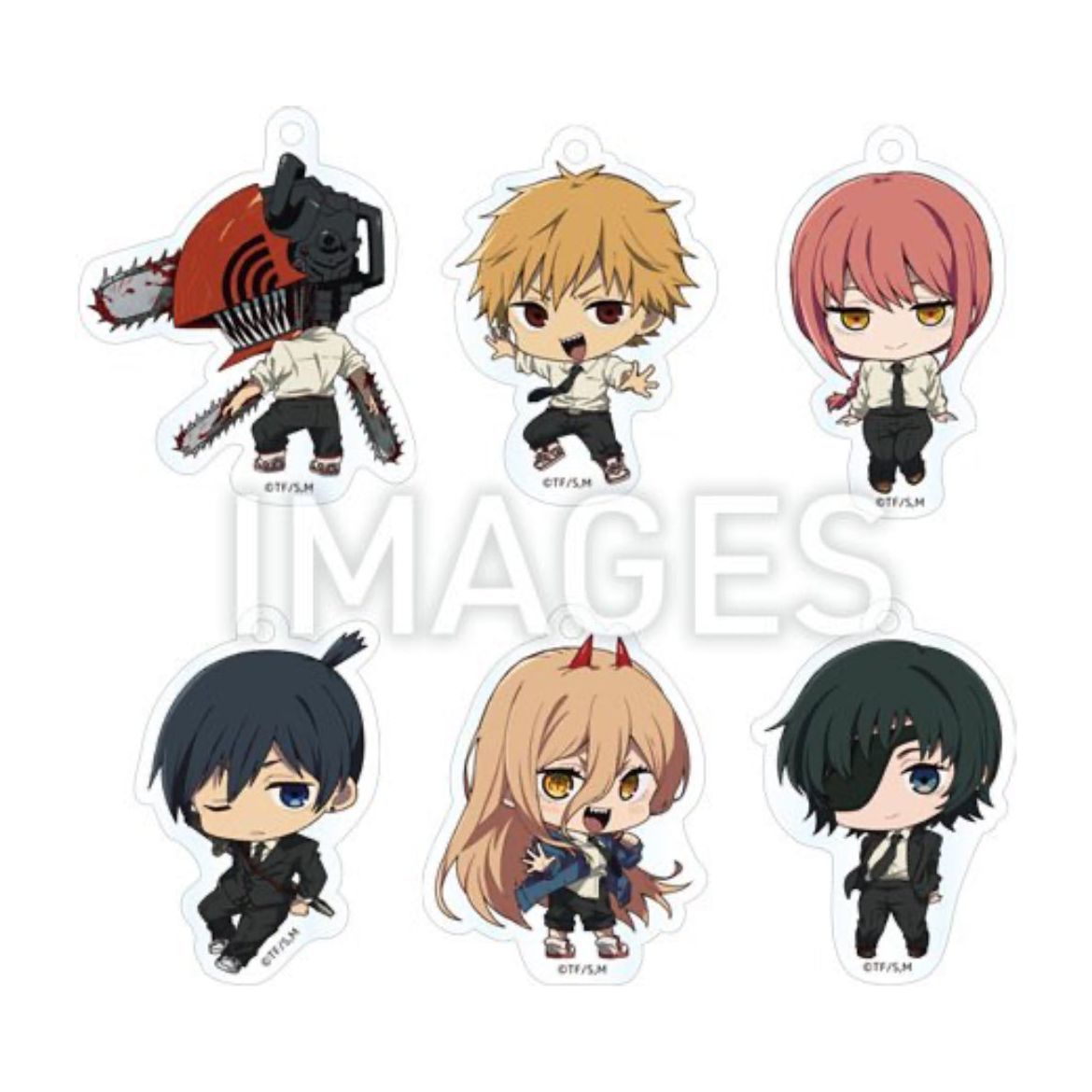 Chainsaw Man Acrylic Keychains - Complete 6-piece set featuring high-quality designs in durable acrylic and iron