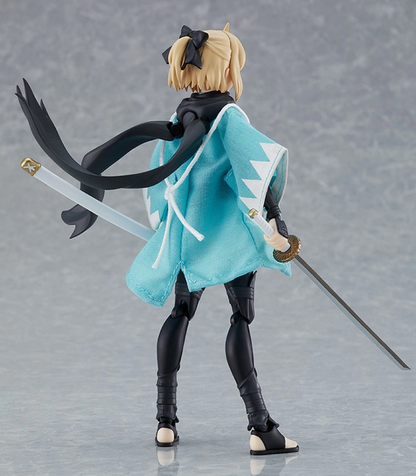 Okita Souji Figma figure in Ascension outfit with katana, fully poseable from Fate/Grand Order.

