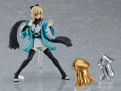 Okita Souji Figma figure in Ascension outfit with katana, fully poseable from Fate/Grand Order.


