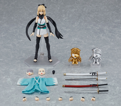 Okita Souji Figma figure in Ascension outfit with katana, fully poseable from Fate/Grand Order.


