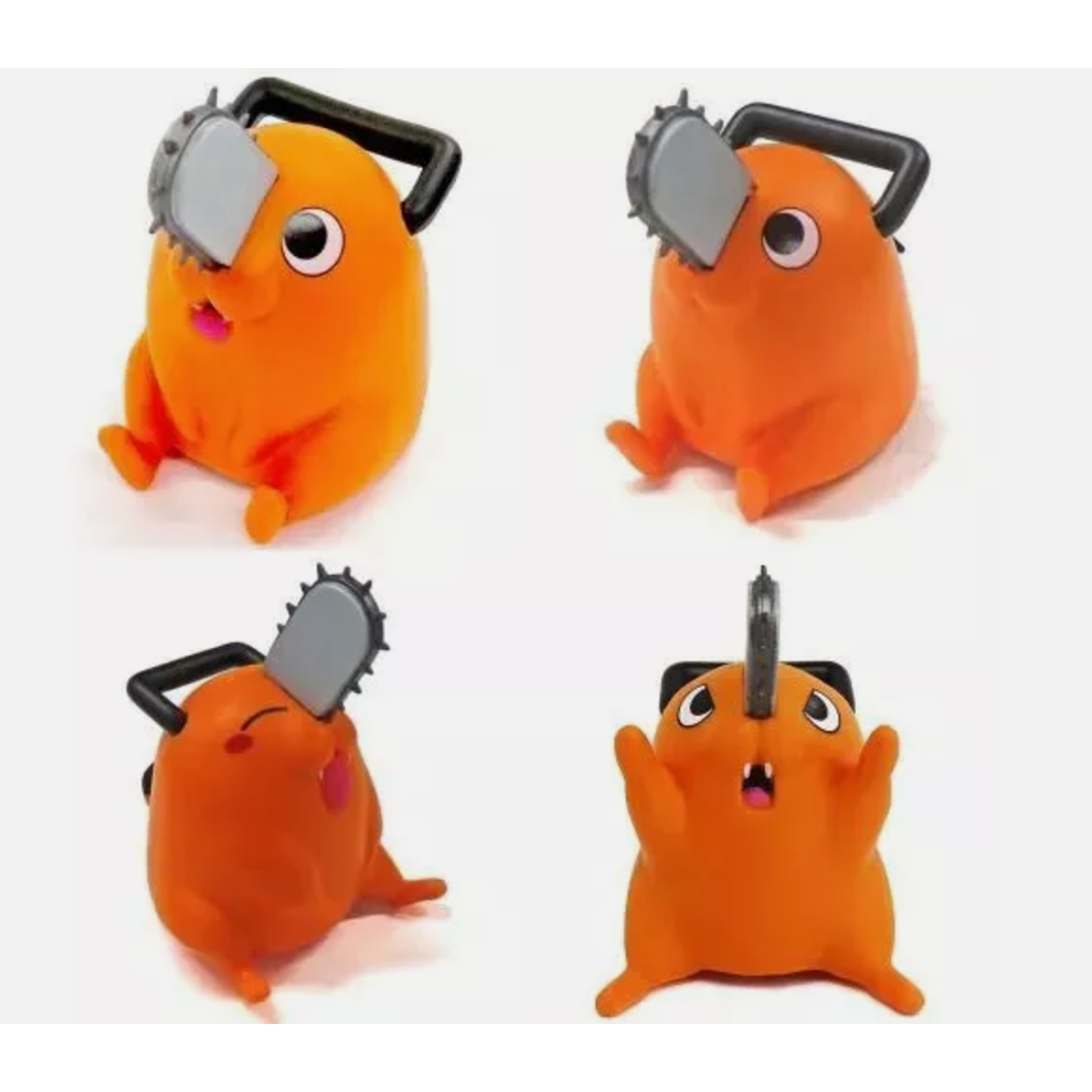 Set of 4 Chainsaw Man Pochita mini figures featuring different poses and expressions