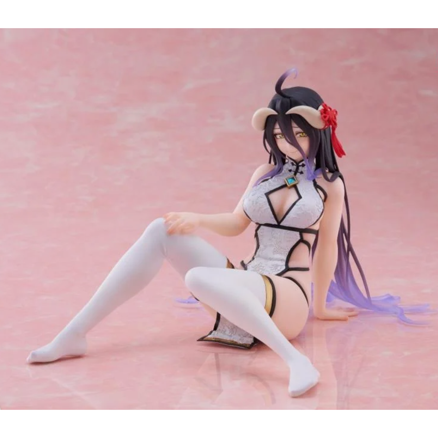 Overlord Albedo (Chinese Dress Ver.) Desktop Cute Figure featuring Albedo in an elegant Chinese-style dress